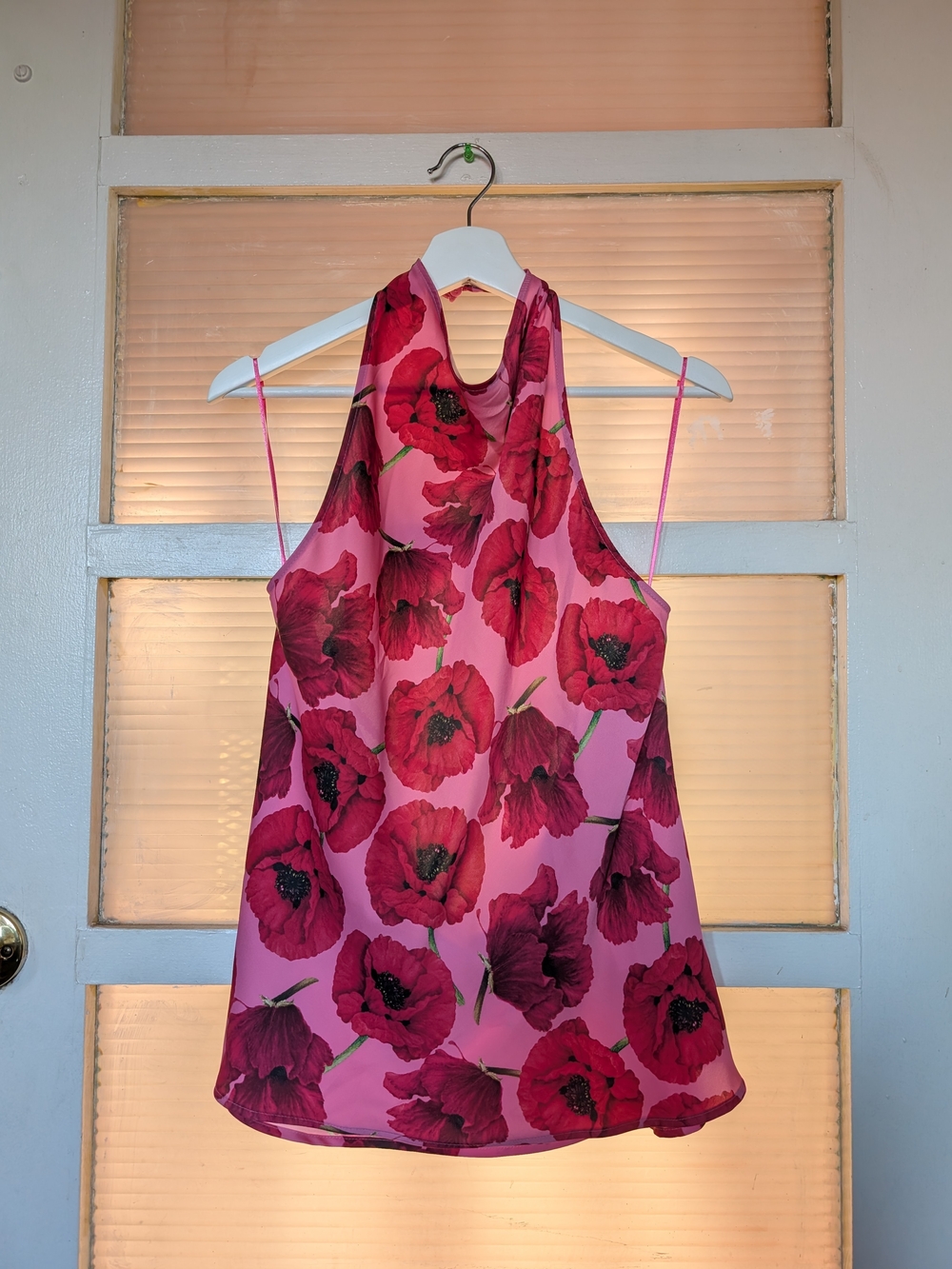 Anthropologie Maeve Floral Halter Neck Women's Open Back Top